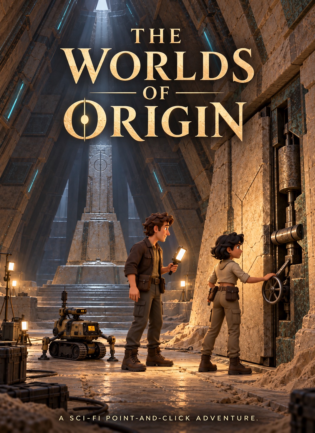 The Worlds of Origin — illustrated game cover with title